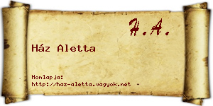 Ház Aletta névjegykártya