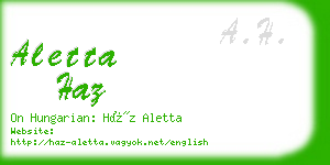 aletta haz business card